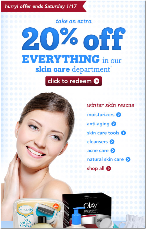 drugstore1月优惠码 皮肤护理产品8折优惠码2015